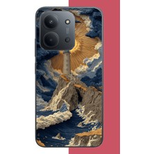 Aksesuarist Redmi 15C Uyumlu Mavi Bulutlu Deniz Feneri Baskılı Silikon Kılıf