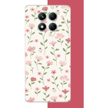 Aksesuarist Redmi Note 14 Pro 5g Uyumlu Pembe Çiçekli Pattern1 Baskılı Silikon Kılıf