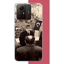 Aksesuarist Redmi Note 12S Uyumlu Halka Seslenen Atatürk2 Baskılı Silikon Kılıf