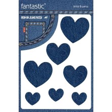 Die Grup Ütü ile Yapışan Kot Arma Patch Kot Yaması, Denim, Jeans Onarım & Dekoratif Amaçlı Kalp (Koyu Mavi)