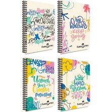 Die Grup Faber-Castell Grafiti Desenli Spiralli Defter, A4, 80 Yaprak, 70G Kağıt, Çizgili, Dayanıklı Kapak, Kolay Açılan Spiral Cilt, Asorti Renkler