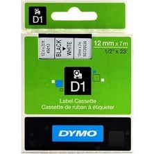 Die Grup Dymo Şerit D1 12MMX7MT Beyaz/siyah 720530 45013