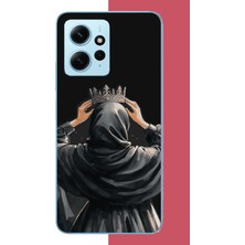 Aksesuarist Redmi Note 12 4g Uyumlu Taç Baskılı Silikon Kılıf