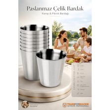 Die Grup 9'lu Paslanmaz Çelik Bardak Seti 210 Ml, Kırılmaz Hafif Kamp & Piknik Bardağı, Outdoor Çelik Kupa 721530