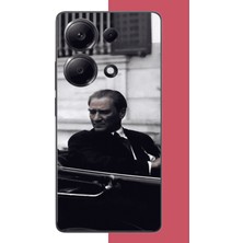 Aksesuarist Redmi Note 13 Pro 4g Uyumlu Atatürk Makam Arabasında Baskılı Silikon Kılıf