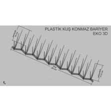 Die Grup 10 Adet Sıkışık Dikenli Kuş Koruma Bariyeri - Kuşları Kovmak Için Etkili Çözüm 50 Cm/güvercin Kovucu (Siyah)