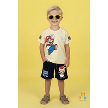 Ruki Çocuk Erkek Çocuk Mario T-Shirt Şort Takım