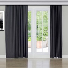 Die Grup Gauze Fabric Design Blackout Antrasit Karartma Özellikli Fon Perde 200 x 260