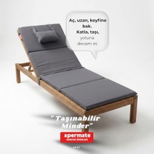 Die Grup Katlanır Kamp Matı Şezlong Nderi Taşınabilir Kamp Yatağı Su Itici Kumaş 180X60X2 Gri