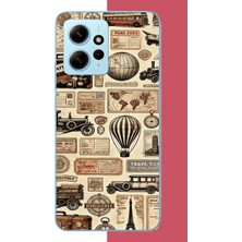 Aksesuarist Redmi Note 12 4g Uyumlu Vintage Seyehat Baskılı Silikon Kılıf