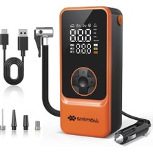 Die Grup Enshall 6000MAH Şarjlı Mini LED Işıklı Araç Çakmaklık Kablolu Bisiklet, Top, Araç Lastik Şişirme Kompresörü