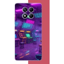 Aksesuarist Redmi Note 14 Pro Plus Uyumlu Cyberpunk Neon Arcade Baskılı Silikon Kılıf