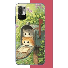 Aksesuarist Redmi Note 10 5g Uyumlu Posta Kutusundaki Kedi Baskılı Silikon Kılıf
