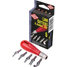 Die Grup Beş Lino El Işi Seti Için Kalıp ve Sap Set (Lino Cutter Styles 1 Ila 5)