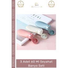 60ML Seyahat Banyo Seti 3'lü Boş Şişe Sıvı Taşıma