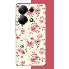 Aksesuarist Redmi Note 13 Pro 4g Uyumlu Kırmızı Pattern Baskılı Silikon Kılıf