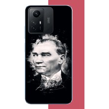 Aksesuarist Redmi Note 12S Uyumlu Atatürk Portre Baskılı Silikon Kılıf