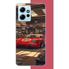 Aksesuarist Redmi Note 12 4g Uyumlu Kırmızı Porsche Baskılı Silikon Kılıf