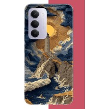 Aksesuarist Redmi 15 4g Uyumlu Mavi Bulutlu Deniz Feneri Baskılı Silikon Kılıf