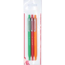 Die Grup 0.7 mm Yağ Bazlı Mekanizmalı Roller Kalem - Kırmızı, Yeşil ve Turuncu