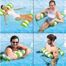 Die Grup Maytoys Hava Yastıklı Fileli Şişme Havuz Koltuğu 4'ü 1 Arada Deniz ve Havuz Yatağı Yeşil