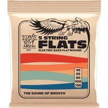 Die Grup Ernie Ball Flatwound 5 Telli Elektrik Bas Telleri, Ölçü 45-130