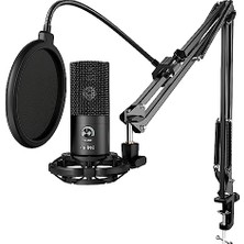 Die Grup Fıfıne Akış Mikrofonu Pc Kollu, USB Mikrofon Ps4 Ps5 Mac, Pop Filtre, Shock Mount, Oyun Podcast Stüdyosu Için