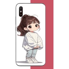 Aksesuarist Redmi 9A Uyumlu Kawaii Beyaz Sweatshirt Kız Baskılı Silikon Kılıf