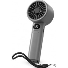 Die Grup 16CMX6CM Mini Küçük El Fanı Taşınabilir Şarjlı Dijital Göstergeli Ayarlanabilir 120 Hız Kademeli Taşınabilir Soğutucu Fan Usb-C Şarjlı Masaüstü Seyahat Ofis Kamp Için Vantilatör Fzm-01