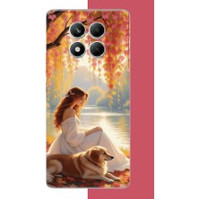 Aksesuarist Redmi Note 14 Pro 5g Uyumlu Kadın ve Köpek Baskılı Silikon Kılıf