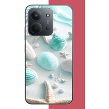 Aksesuarist Redmi 15C Uyumlu Turkuaz Deniz Kabuğu Baskılı Silikon Kılıf