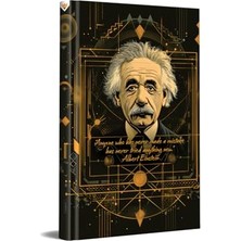 Die Grup Albert Einstein Tasarımlı Çizgili Not Defteri – 13X21 cm Sert Kapak 192 Sayfa