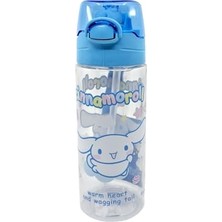 Die Grup 500ML Cinnamoroll Temalı Lislı Yumuşak Silikon Pipetli Kulplu Kilitlenebilir Su Matarası