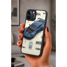 BG AKSESUAR iPhone 12 Pro Max Uyumlu Porsche Desenli Kamera Korumalı Darbelere Dayanıklı Kılıf