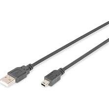 Die Grup Assmann AK-300108-018-S USB 2.0 Bağlantı Kablosu, A Tipinde - Mini B (5 Pimli) M/m, 1.8m, USB 2.0 Uyumlu, Bl