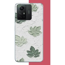 Aksesuarist Redmi Note 12S Uyumlu Tuvaldeki Yaprak Baskılı Silikon Kılıf