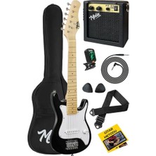 Die Grup Midex CEG-30WB 4-6 Yaş Çocuklar Için Amfili Full 1/4 30 Inç Elektro Gitar Seti White Black