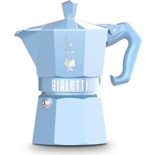 Die Grup Bialetti - Moka Exclusive: 3 Cups Ocak Üstü Espresso Pişirici - 130ML - Mavi Renk - Alüminyum Gövde - Patentli Güvenlik Valfi - Tüm Ocak Türleri Için Uygundur (Indüksiyon Hariç)
