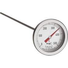 Die Grup Teknikmarketiniz Ø52MM 0/500 C° 30 cm Dalma Boylu Fırın Termometresi, 30 cm Problu 500 Derece Bahçe,pizza,pide,ekmek,köy,kara/taş Fırın Isı Gösterge Saati Tfa Dostmann TM832.14.1035.60