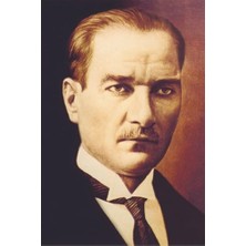 Die Grup Zc Bayrak Atatürk Portre 50X75CM Raşel Kumaşa Dijital Baskı Ata No1 -Kalın Plastik Hediye Kutusunda Gelir-
