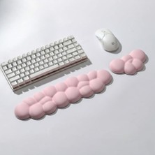 Die Grup Klasse Cloud Klavye ve Mouse Bilek Destek Seti, Bulut Ergopad, Kaymaz Tabanlı, Nefes Alan Kumaş, Ağrı Önleyici (Bilek Desteği Seti, Pembe)