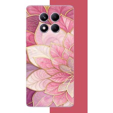 Aksesuarist Redmi Note 14 Pro Plus Uyumlu Pembe Yaprak Baskılı Silikon Kılıf
