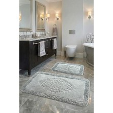 Die Grup Şile Yumuşacık Süper Emici 2'LI%100 Pamuk Ultra Lüks Banyo Paspası Seti Antrasit 60X100 cm