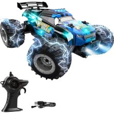 Die Grup Solira Store - 1:18 Ölçek 2.4ghz Uzaktan Kumandalı Rc Off Road Drift Araba 15 Km/h Hızlı Şarjlı LED Işıklı Amortisörlü 1200 Mah Batarya 45 Dk Sürüş Süresi (Mavi)