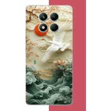 Aksesuarist Redmi Note 14 Pro 5g Uyumlu Uçan Leylek Baskılı Silikon Kılıf