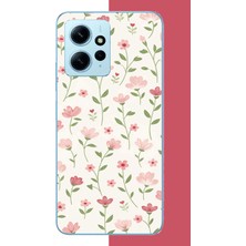 Aksesuarist Redmi Note 12 4g Uyumlu Pembe Çiçekli Pattern1 Baskılı Silikon Kılıf