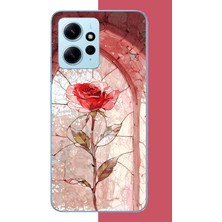 Aksesuarist Redmi Note 12 4g Uyumlu Pencereki Gül Baskılı Silikon Kılıf