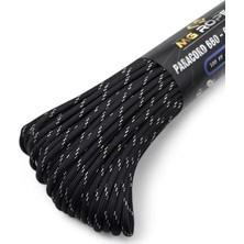 Die Grup Polyester Paracord Ip 4 mm Beyaz Desenli Siyah Renk 30 Metre