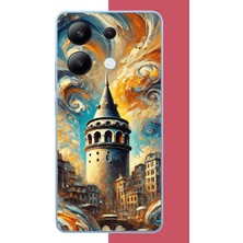 Aksesuarist Redmi Note 13 4g Uyumlu Galata Baskılı Silikon Kılıf