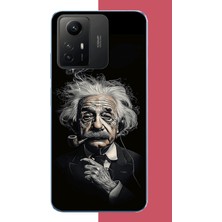 Aksesuarist Redmi Note 12S Uyumlu Einstein Baskılı Silikon Kılıf